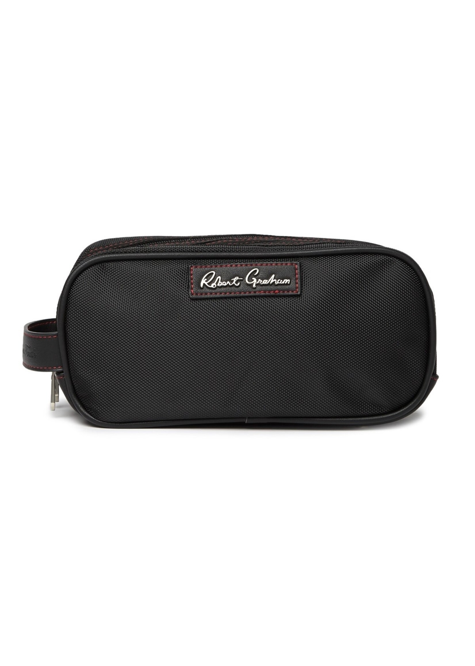 Robert Graham Mens Black/Red Toiletry Bag