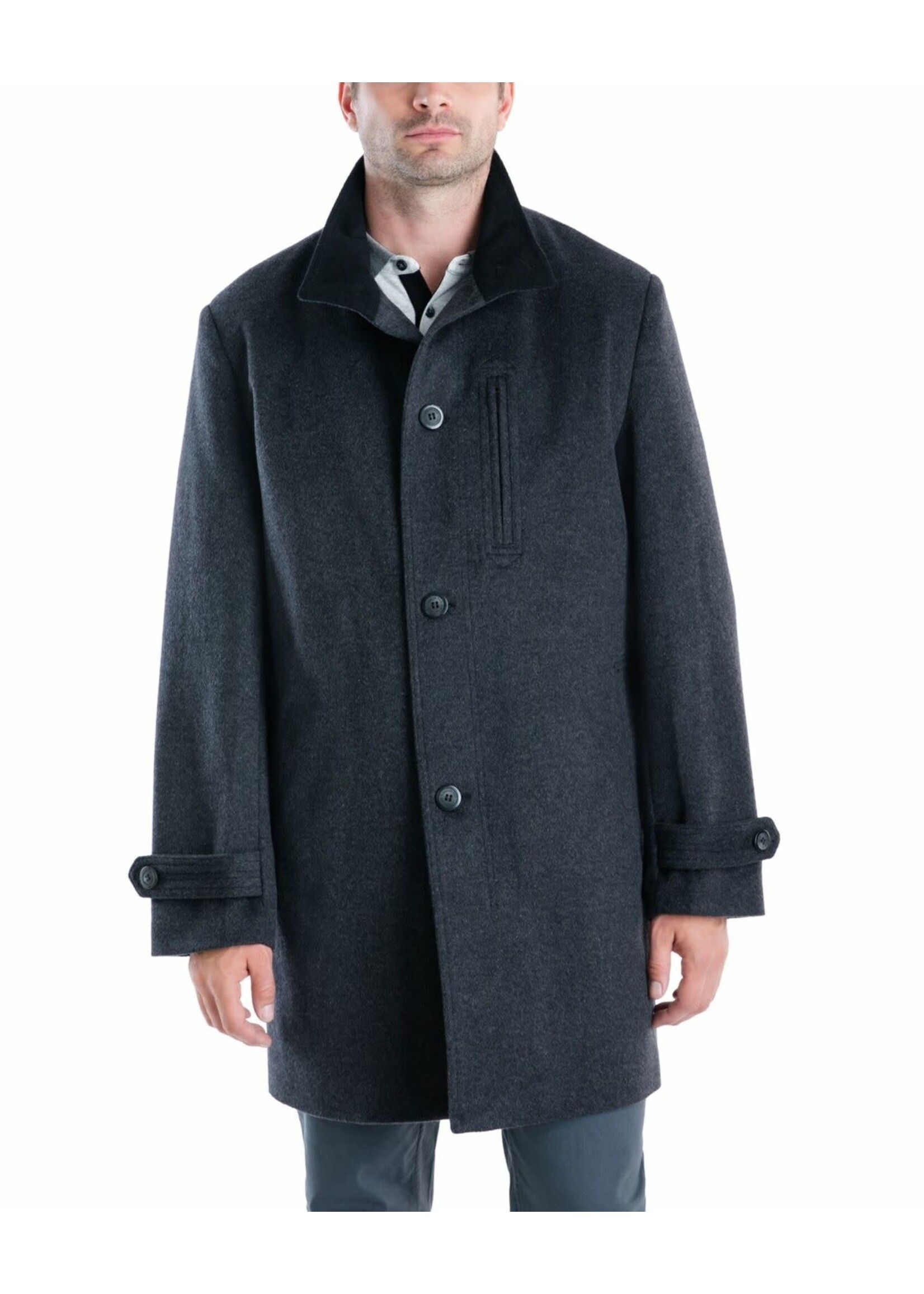 London Fog Mens Grey Wool Blend Coat - 36S