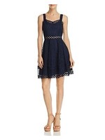 AQUA Navy Fit & Flare Dress, Medium