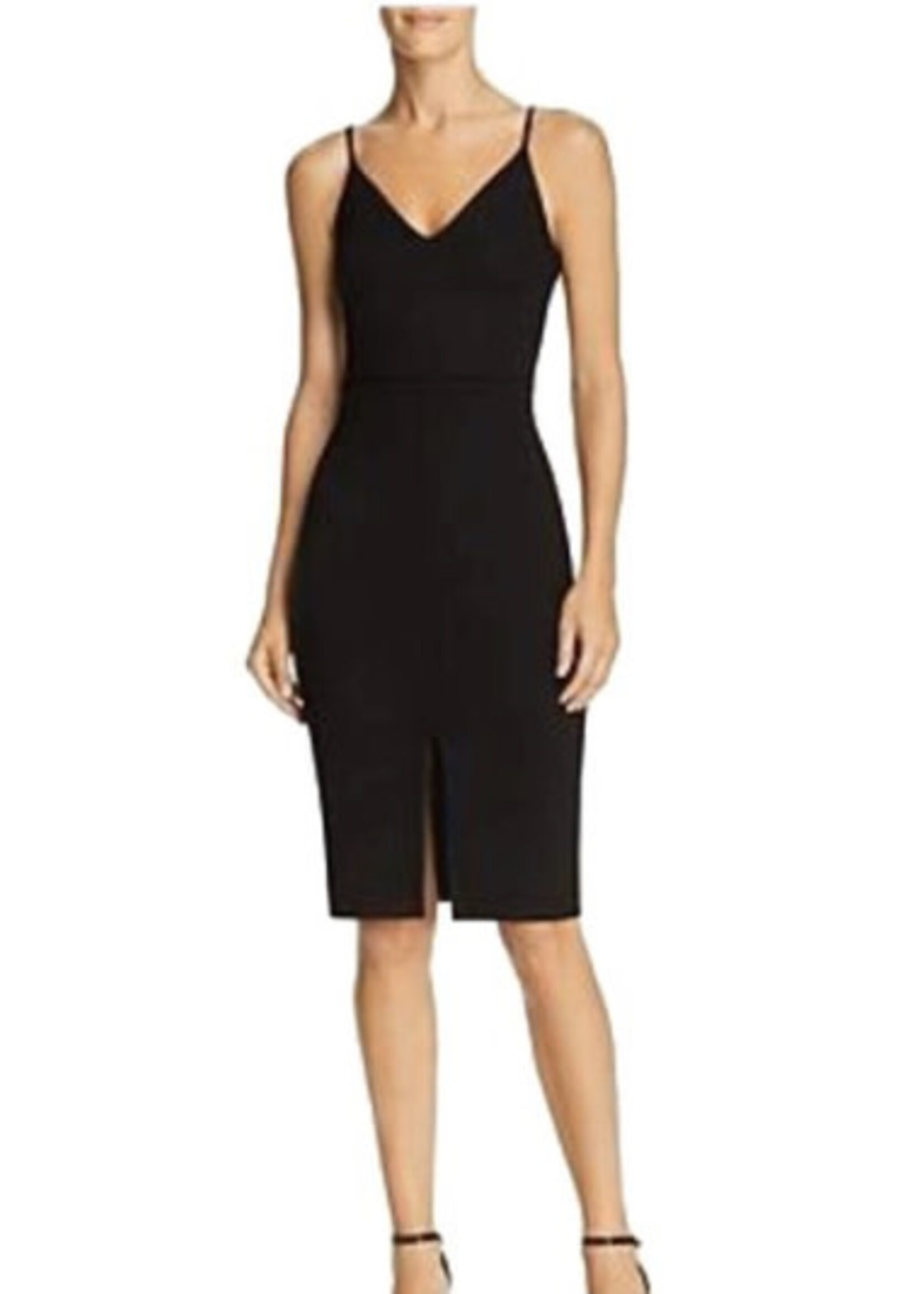 AQUA AQUA Black Spaghetti Strap Dress, 6