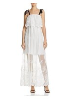 AQUA AQUA White Lace Maxi Dress, Small