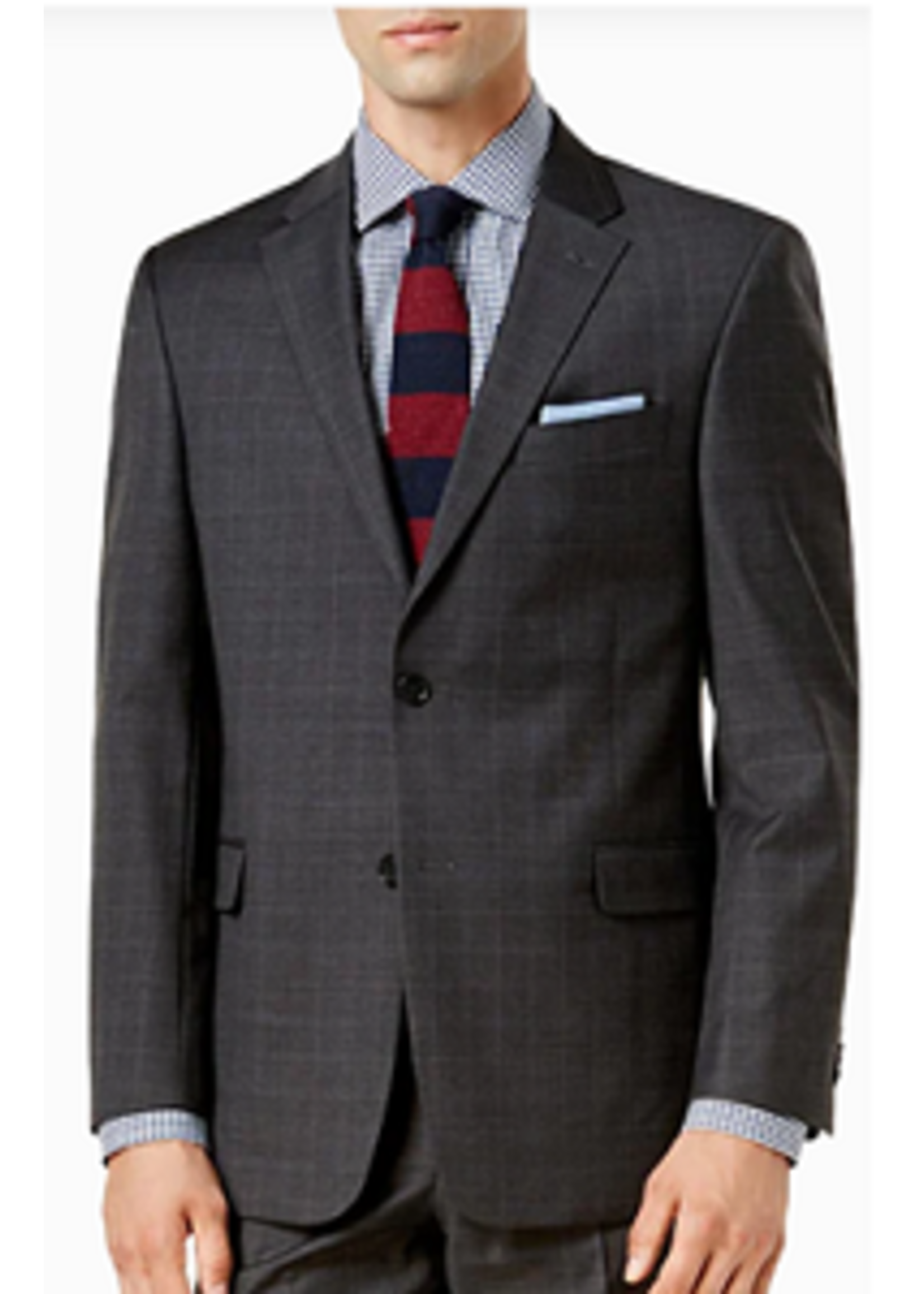 Tommy Hilfiger Tommy Hilfiger Mens Grey Wool Blend Sports Coat - 38L