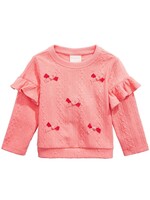 First impressions First Impressions Girls Bow Applique Sweatshirt Pink Size 3/6m