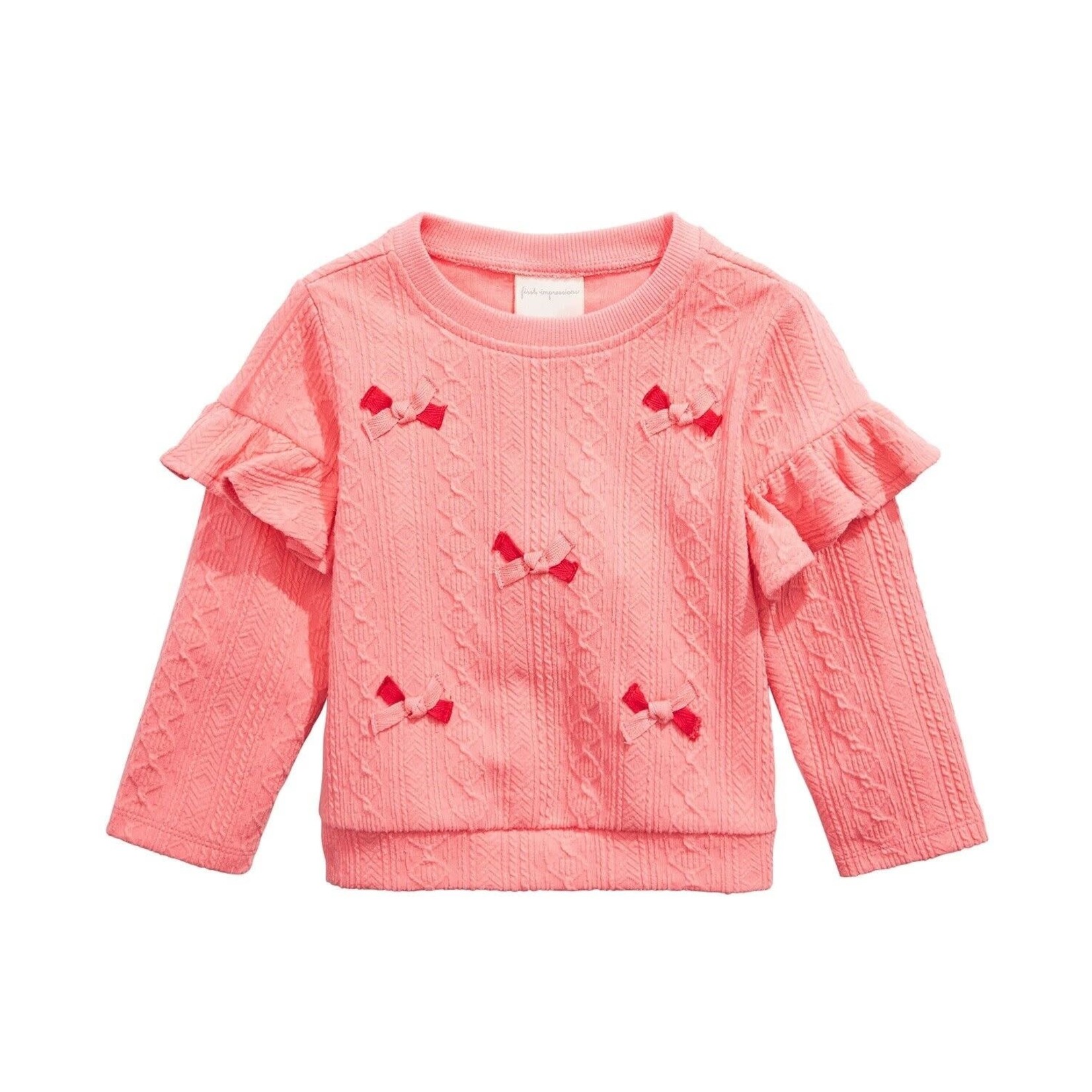 First impressions First Impressions Girls Bow Applique Sweatshirt Pink Size 3/6m