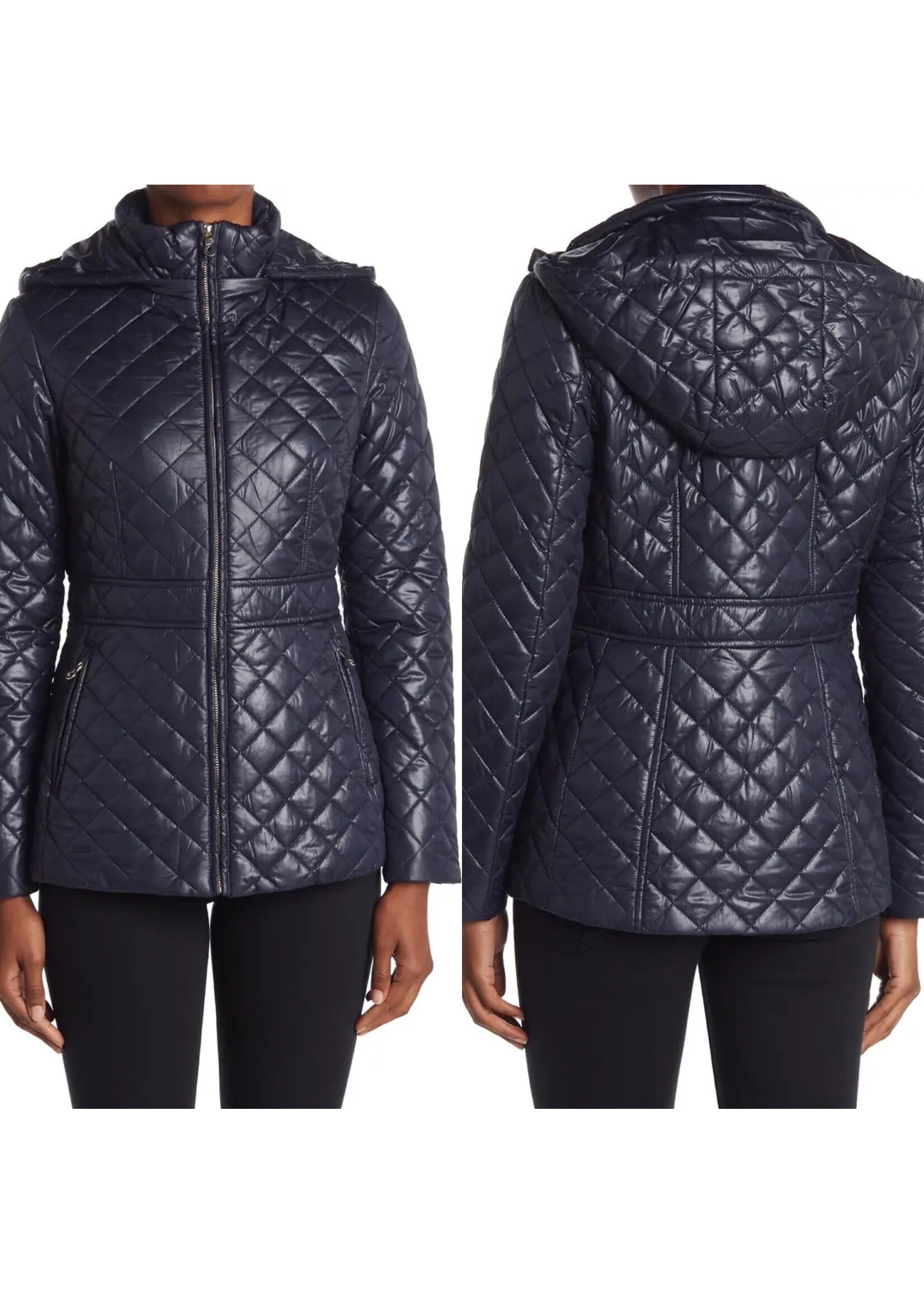 Kate Spade Kate Spade Navy Quilted Coat w/Hood