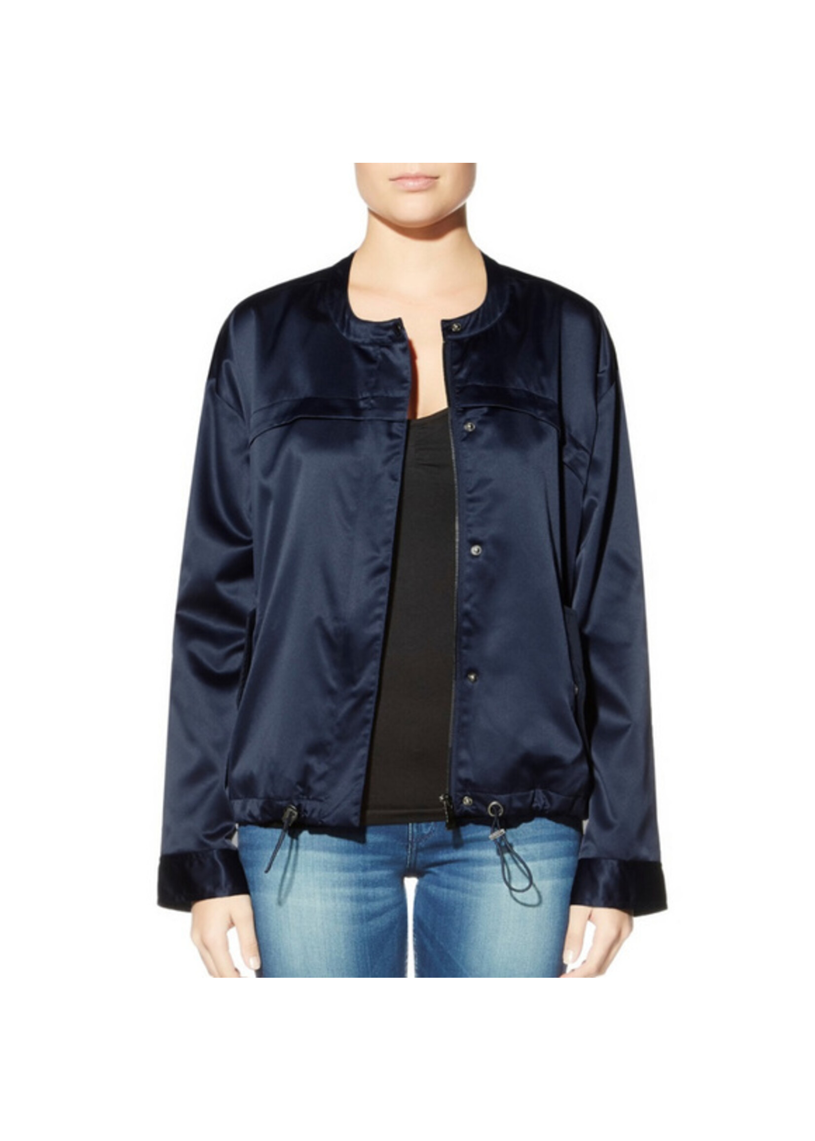 Guess Guess Womens Navy Satin Bomber Jacket, Small