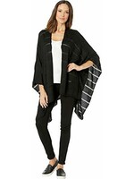 Calvin Klein Calvin Klein Black Knit Shadow Stripe Shawl, OS