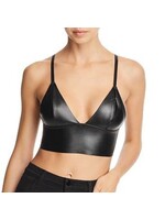 AQUA AQUA Faux Leather Bralette Top