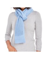 DKNY DKNY Blue Soft Open Knit Block Wrap Scarf