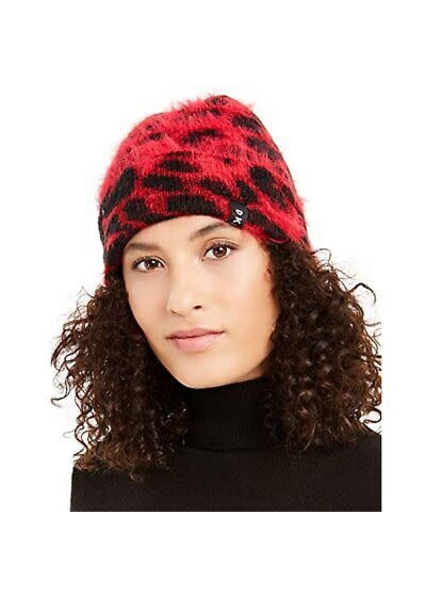 DKNY DKNY Red Animal Print Beanie Hat