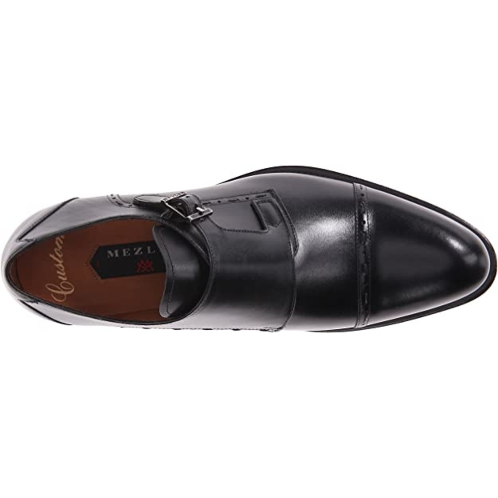 Mezlan Mezlan Black Leather Monk  Strap Shoes, 10.5