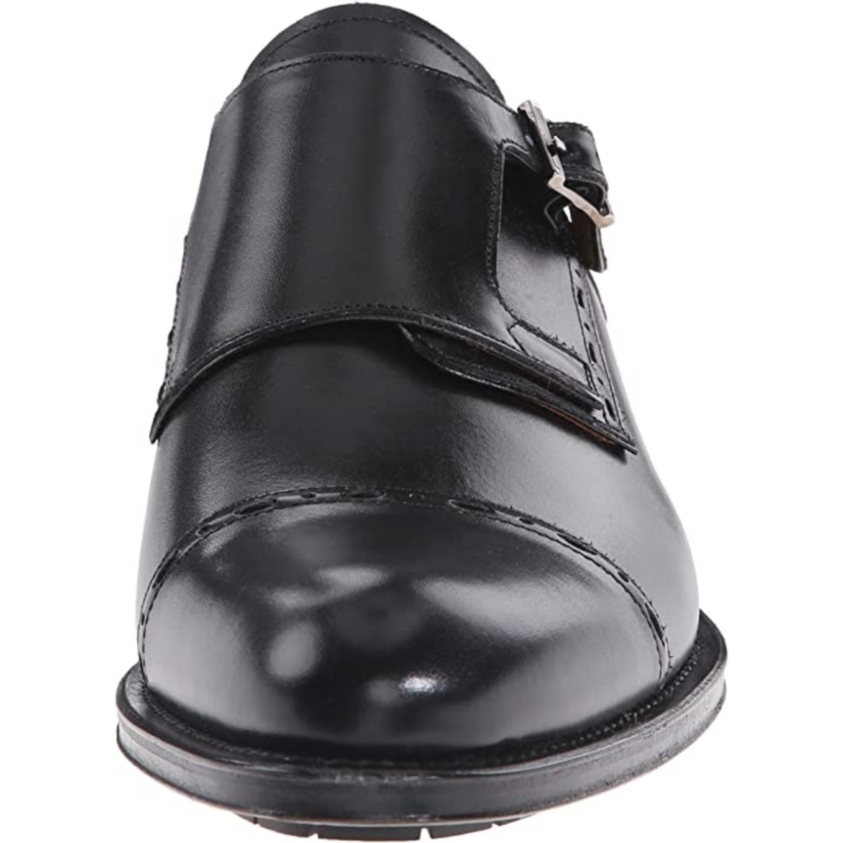 Mezlan Mezlan Black Leather Monk  Strap Shoes, 10.5