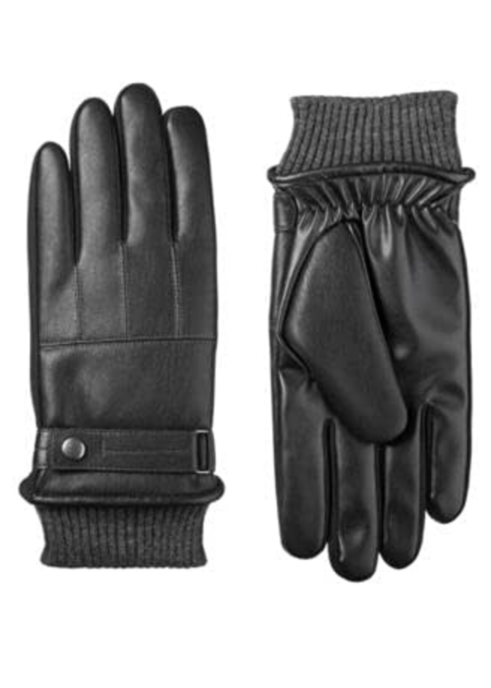 Isotoner Isotoner Men's Faux Leather Sleekheat Gloves, M