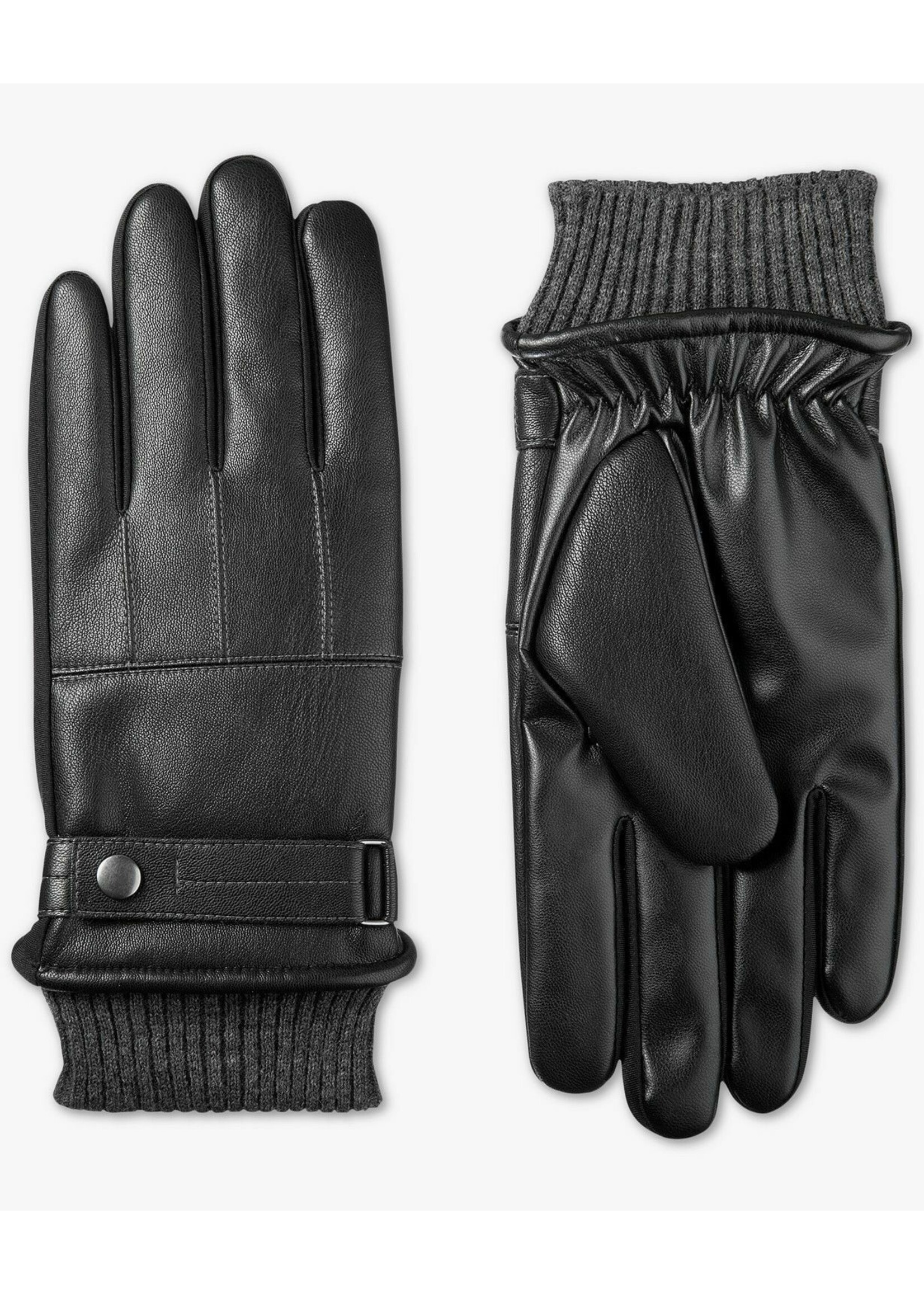 Isotoner Isotoner Men's Faux Leather Sleekheat Gloves, XL