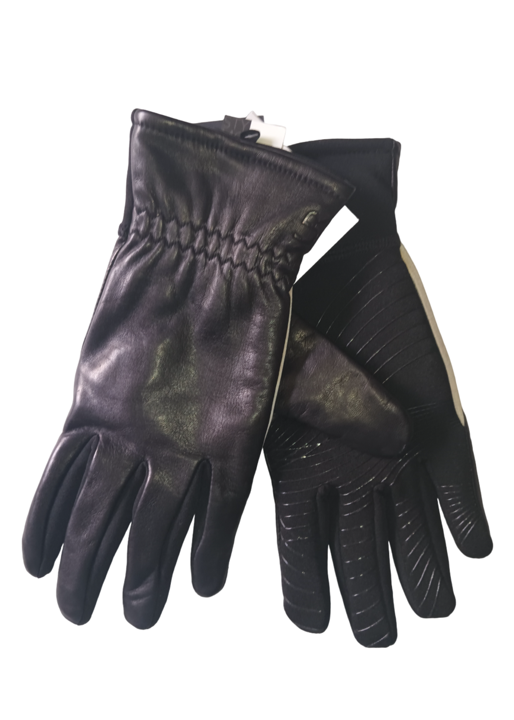 UR UR Men's Black Leather Gloves, S/M