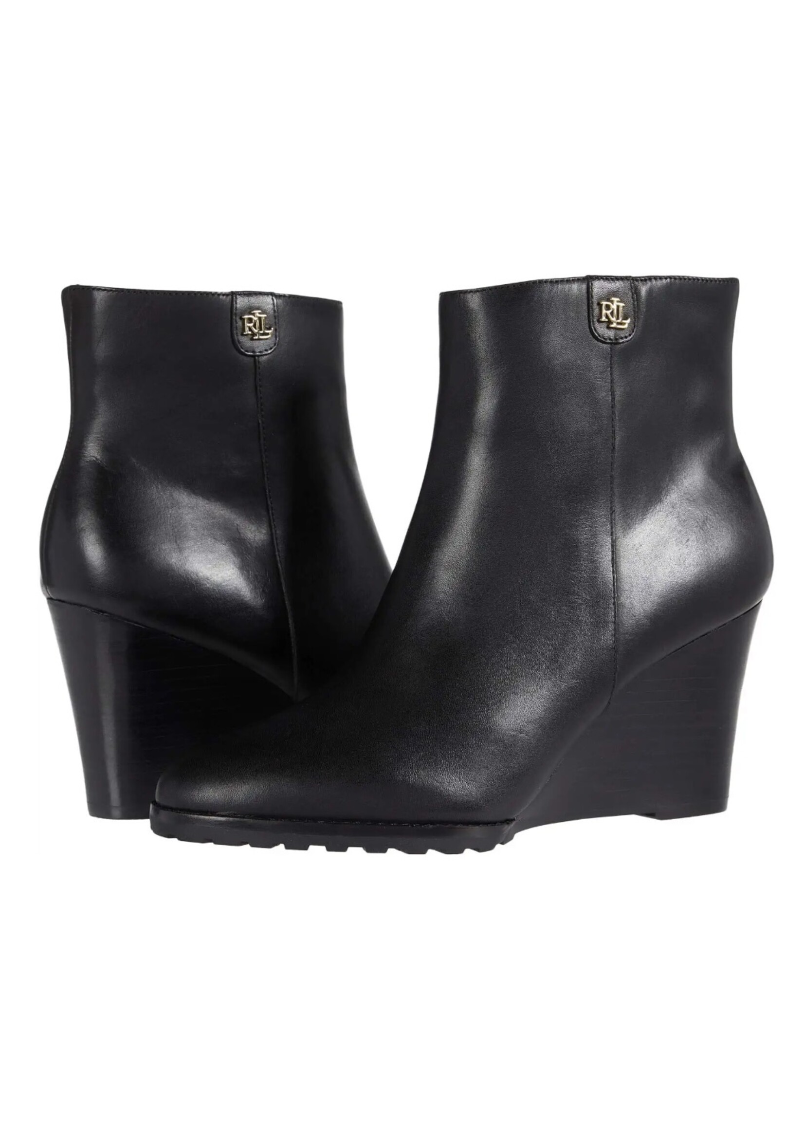 Ralph Lauren Leather Wedge Ankle Boots