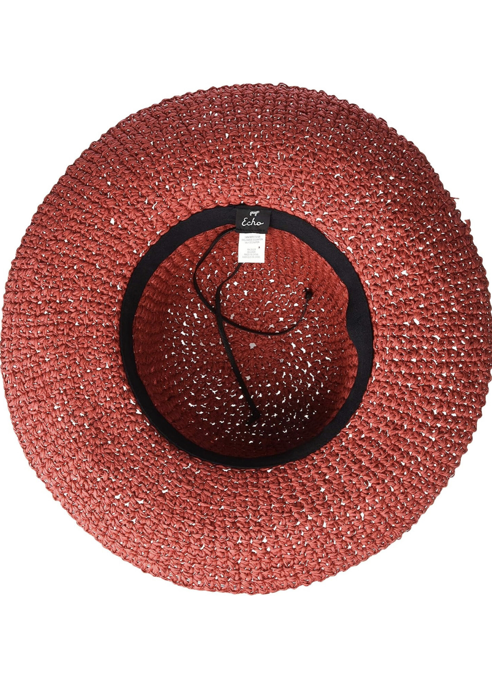 echo Echo Design Crochet Resort Red Bucket hat, OS
