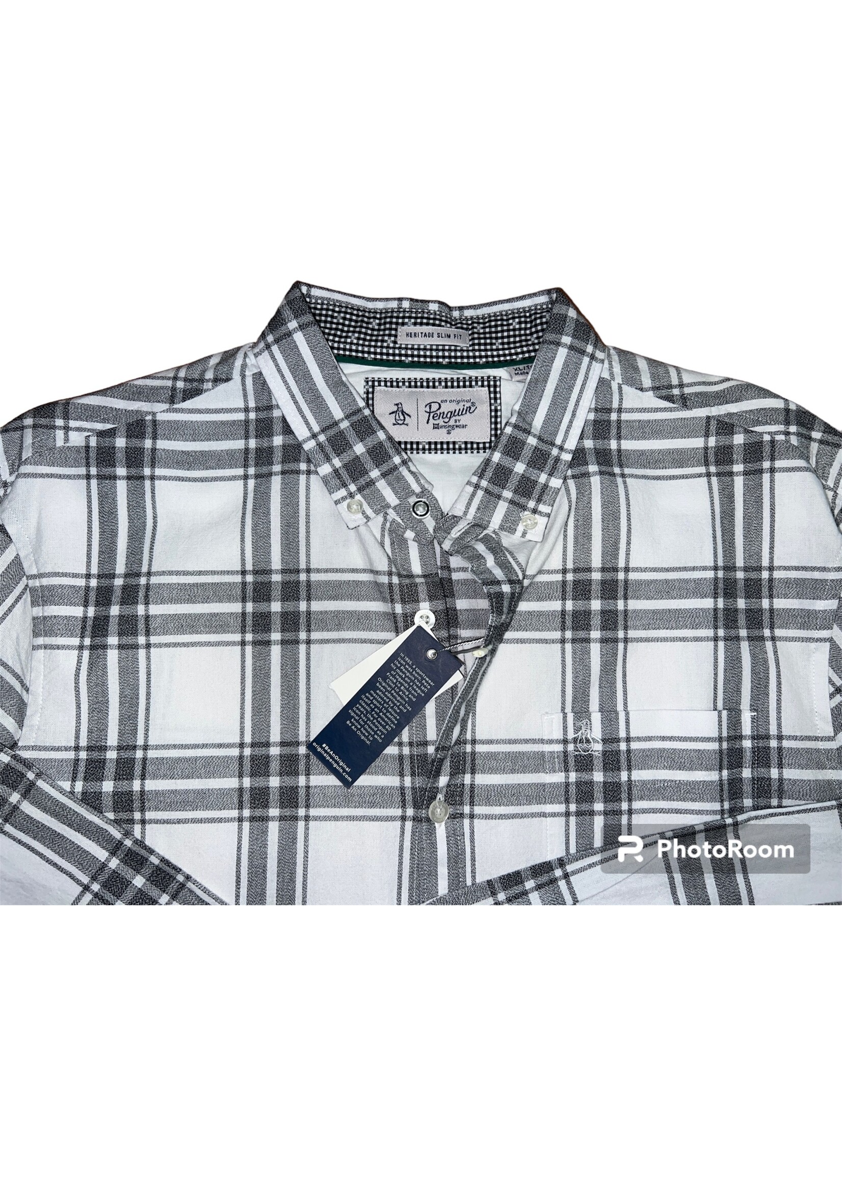 Original Penguin Original Penguin Men's Plaid Long Sleeve Shirt, XL