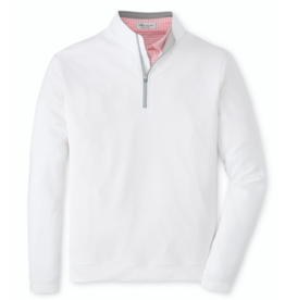 Peter Millar Men's 1/4 Zip - White with Grey Accents