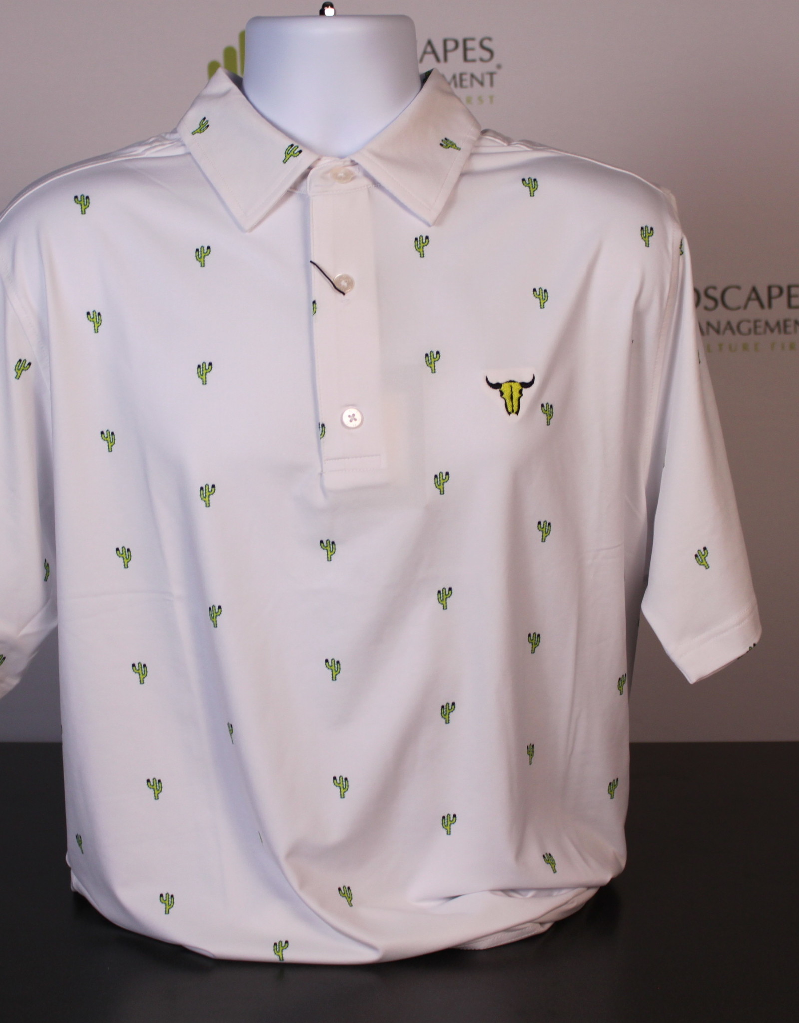 FootJoy Men's Polo Shirt - White with Cactus
