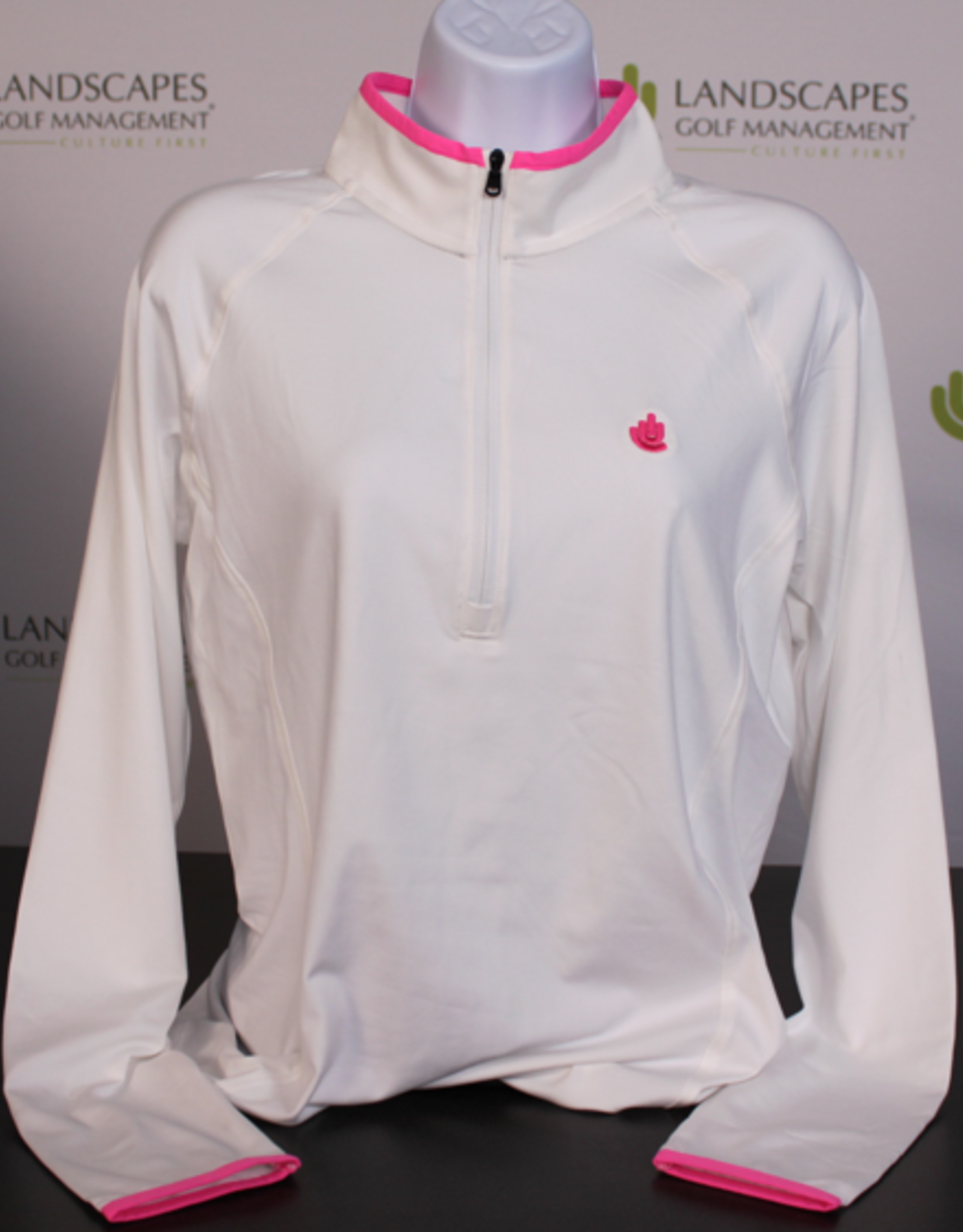 Under Armour Women's 1/4 Zip - White with Hot Pink Accents