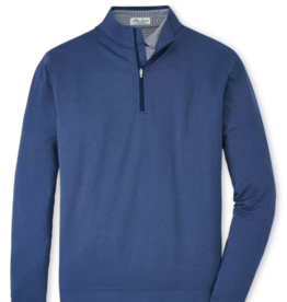 Peter Millar Perth Melange Performance Quarter Zip - Navy