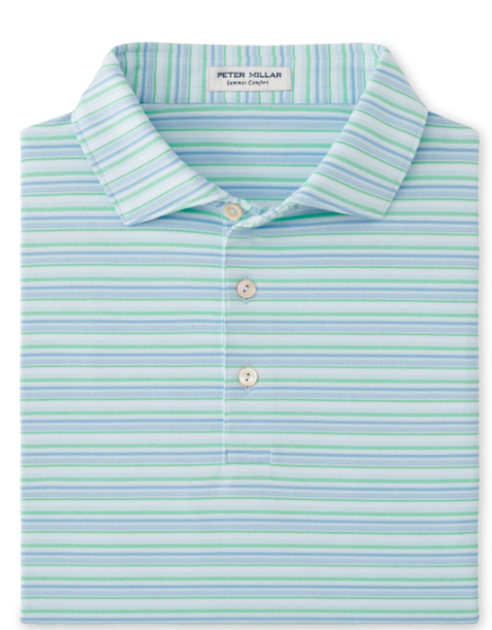 Peter Millar Summer Comfort Atrium Performance Jersey Polo - Pale Blue