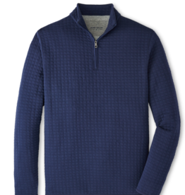 Peter Millar Quilted Quarter Zip - Navy