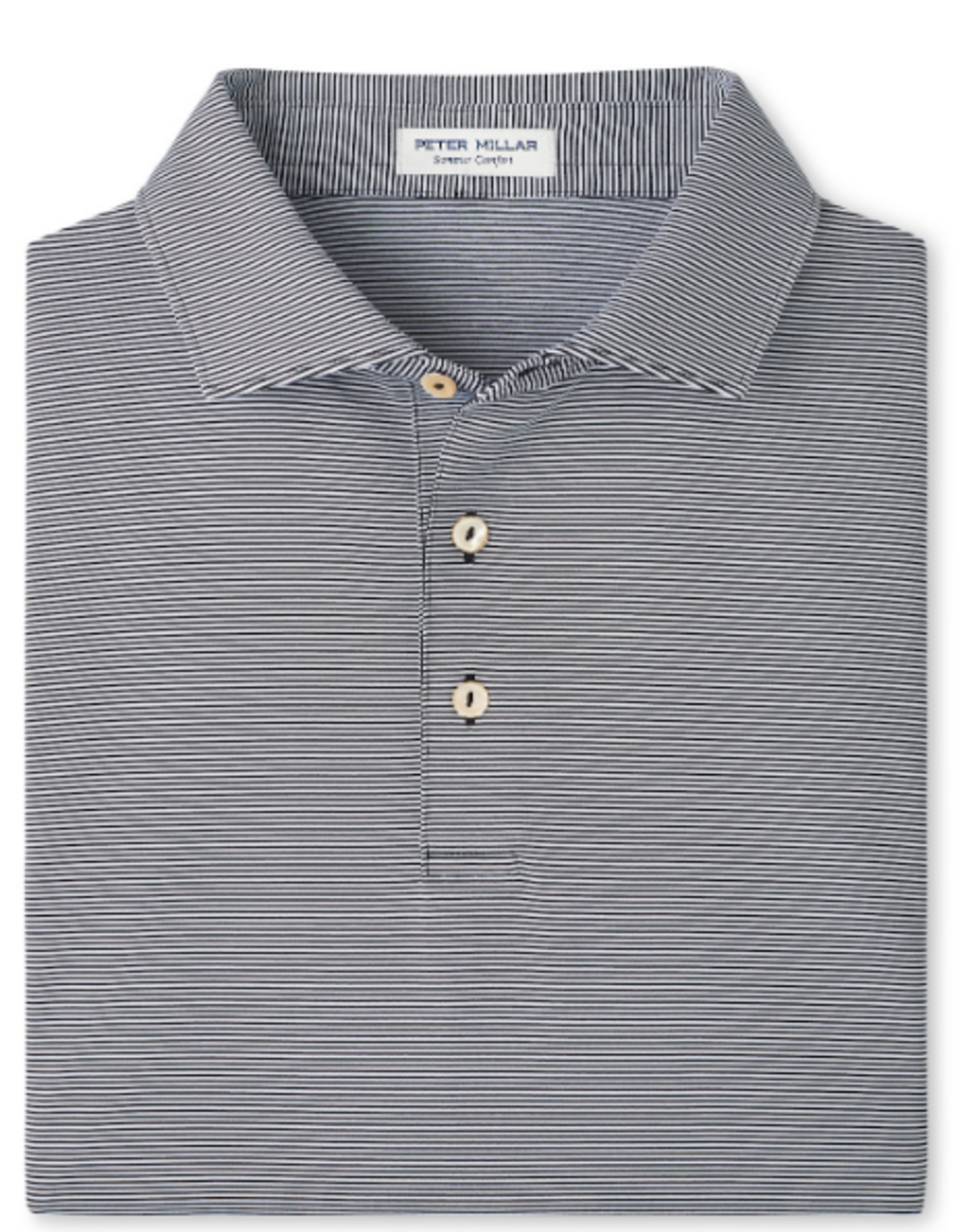 Peter Millar Summer Comfort Polo - Black Pin Stripe - ME0EK11S