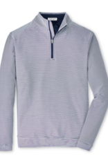 Peter Millar Perth Sugar Stripe Performance Quarter Zip - Navy & White pin stripe - ME0EK40E