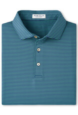 Peter Millar Hales Performance Jersey Polo - Green/Blue Stripe - MS26EK03S