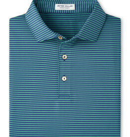 Peter Millar Hales Performance Jersey Polo - Green/Blue Stripe - MS26EK03S