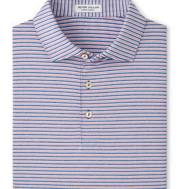 Peter Millar Owens Performance Jersey Polo - Red/Blu/Wht Stripe - MS26EK24S
