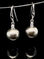 Tahitian Black Pearl & Diamond Earrings