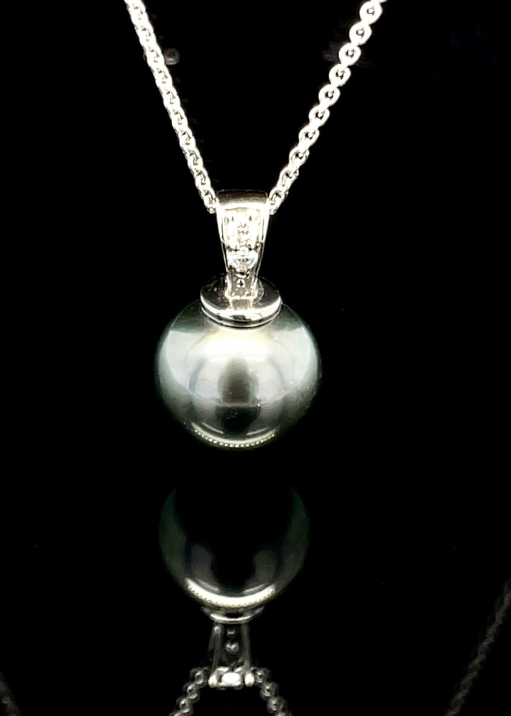 Tahitian Black Pearl & Diamond Necklace