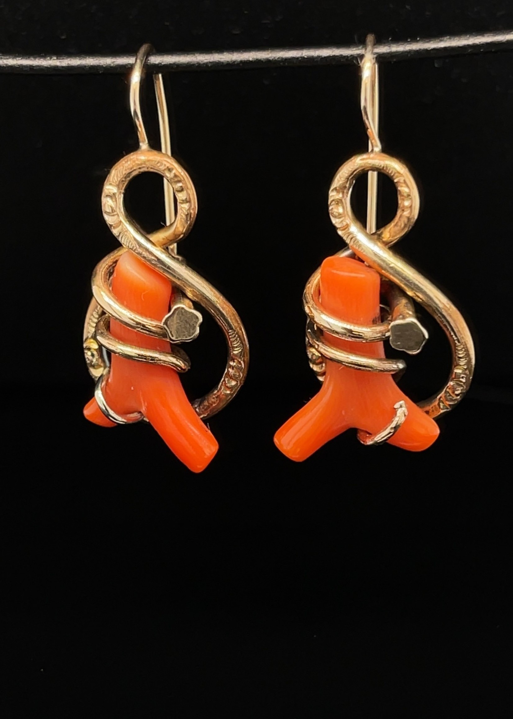 Vintage and Estate Jewelry The LYDIA Coral Drop Earrings