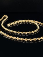 Vintage and Estate Jewelry 14 Karat Diamond-Cut Rope Chain