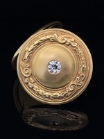 Vintage and Estate Jewelry 14k YG locket .64 diamond, monogrammed