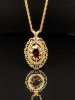 Vintage and Estate Jewelry The Vintage  FILIGREE Garnet Pendant