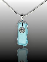 Fire & Facet Bespoke Sea Glass Pendant with Diamond