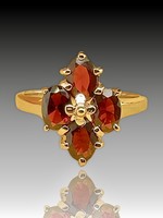 Tinacity AD 14k YG Oval Garnet Cluster Ring