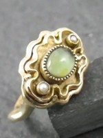 Vintage and Estate Jewelry Art Nouveau Agate & Pearl Ring