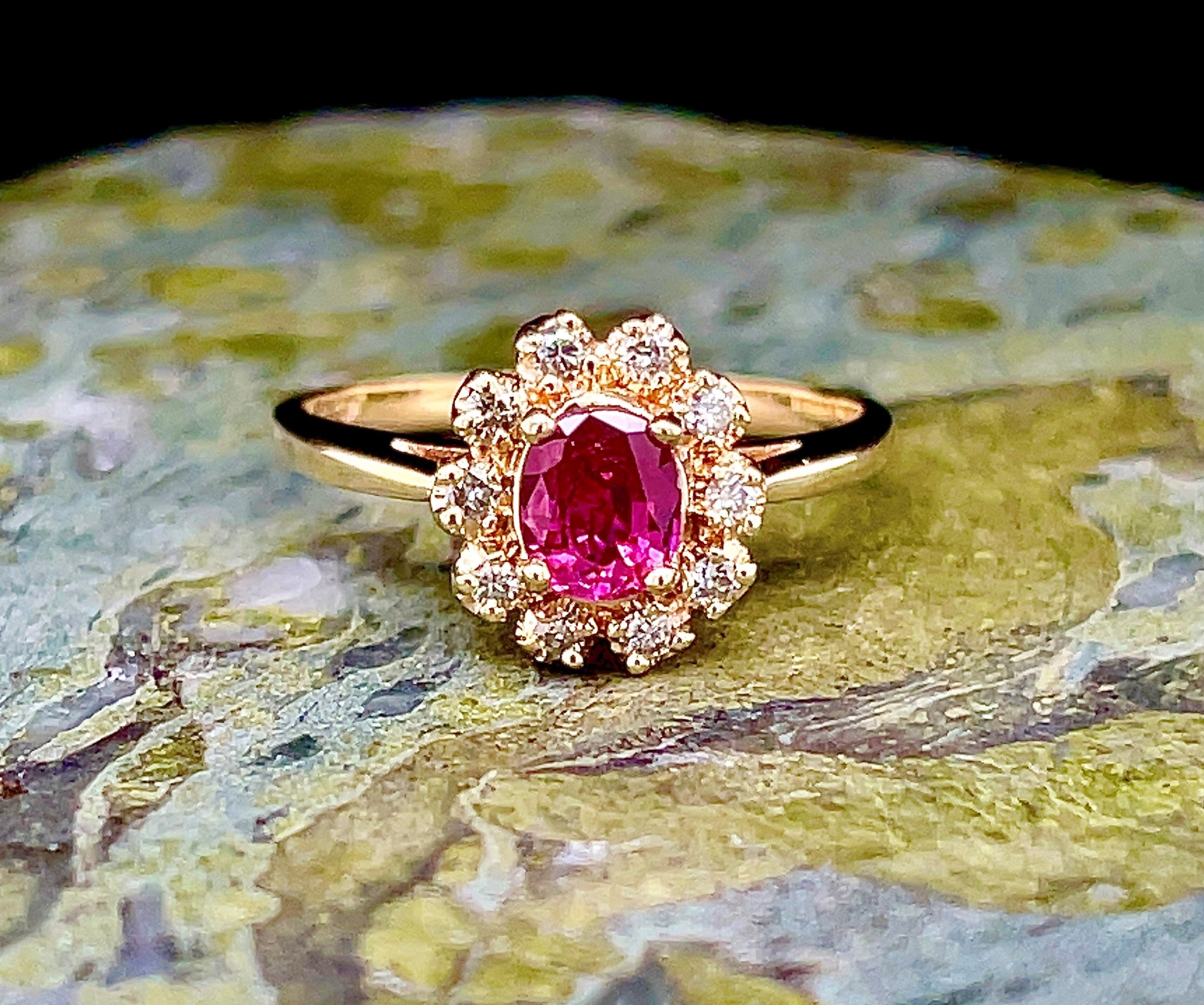 The Signature Pear Lab-Grown Red Ruby Engagement Ring