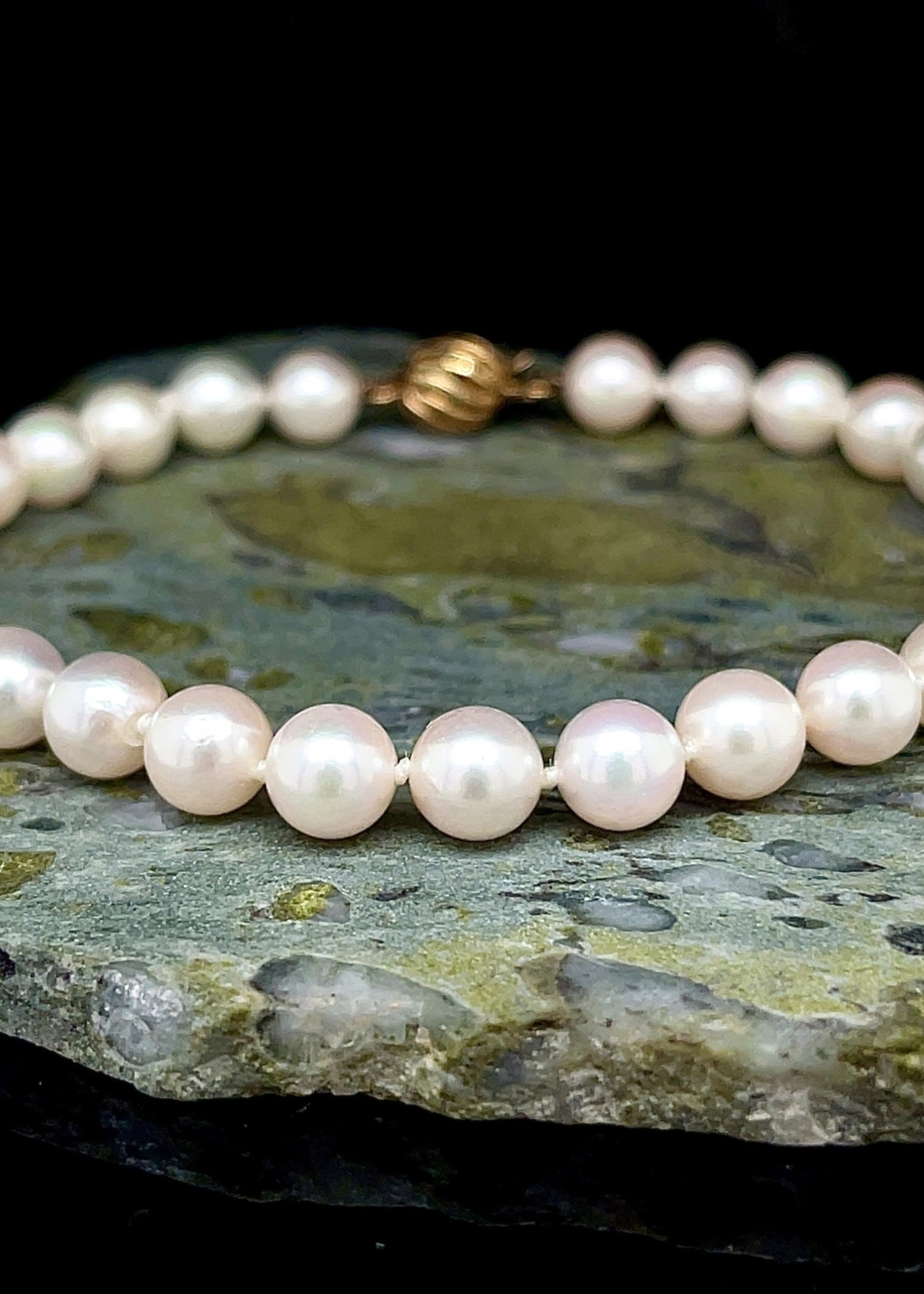 Tinacity AD Classic Cultured Pearl Bracelet w 14k Gold Clasp