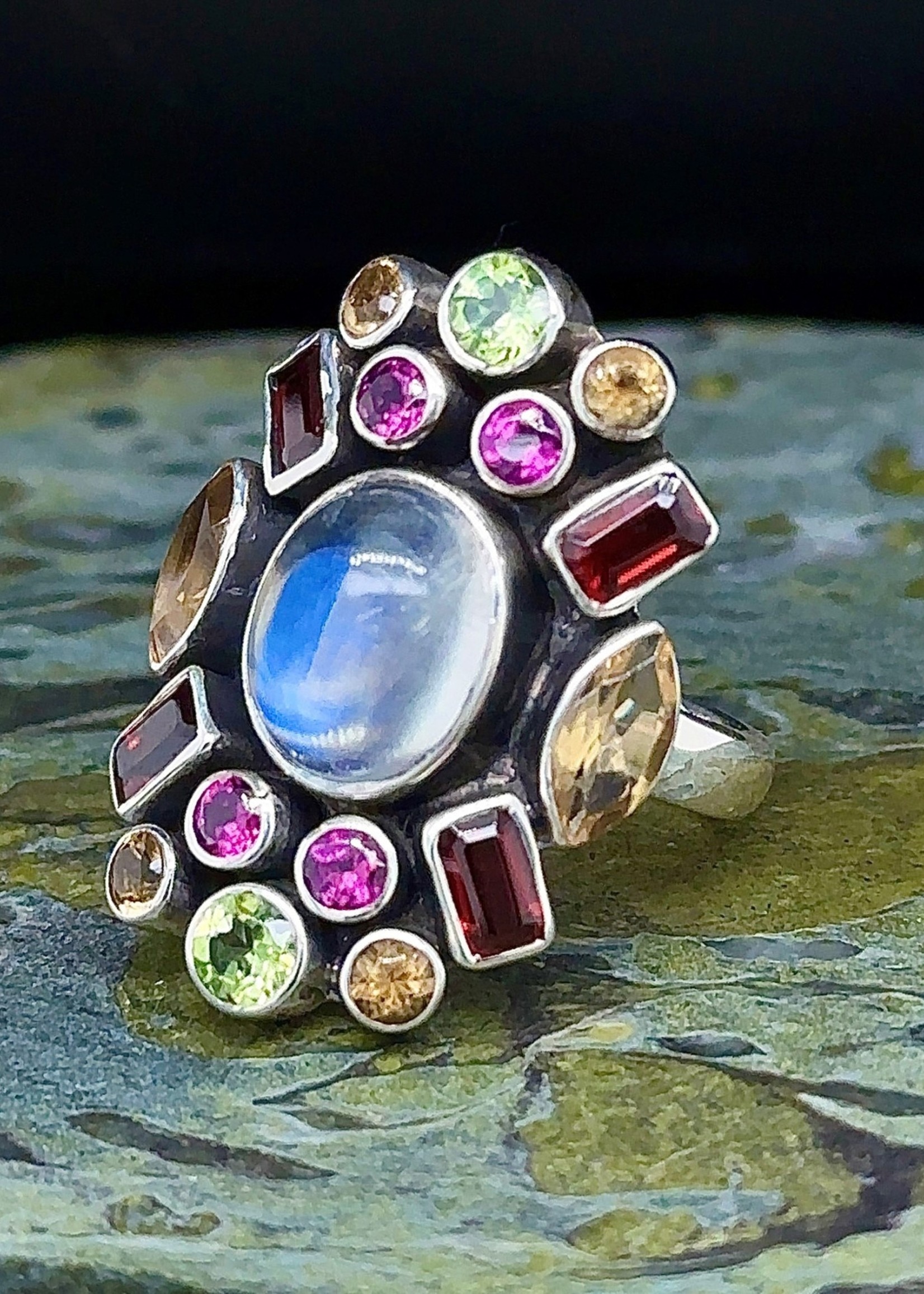 MultiStone Ring Large Ring w Moonstone * 4 of 4