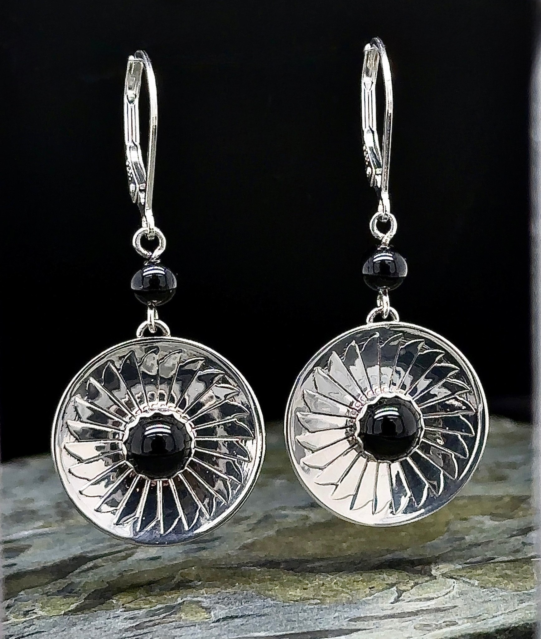 Sterling Silver & Black Onyx Earrings - Fire and Facet Studios