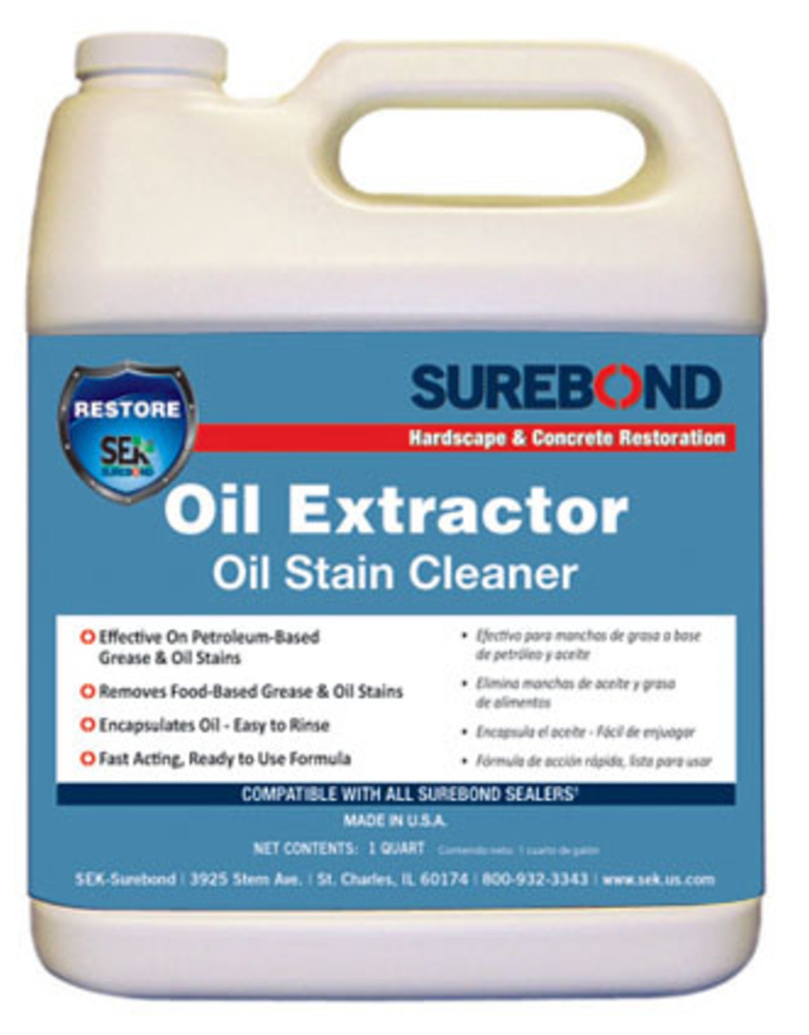 SEK Surebond Oil Extractor Oil Stain Cleaner, Quart