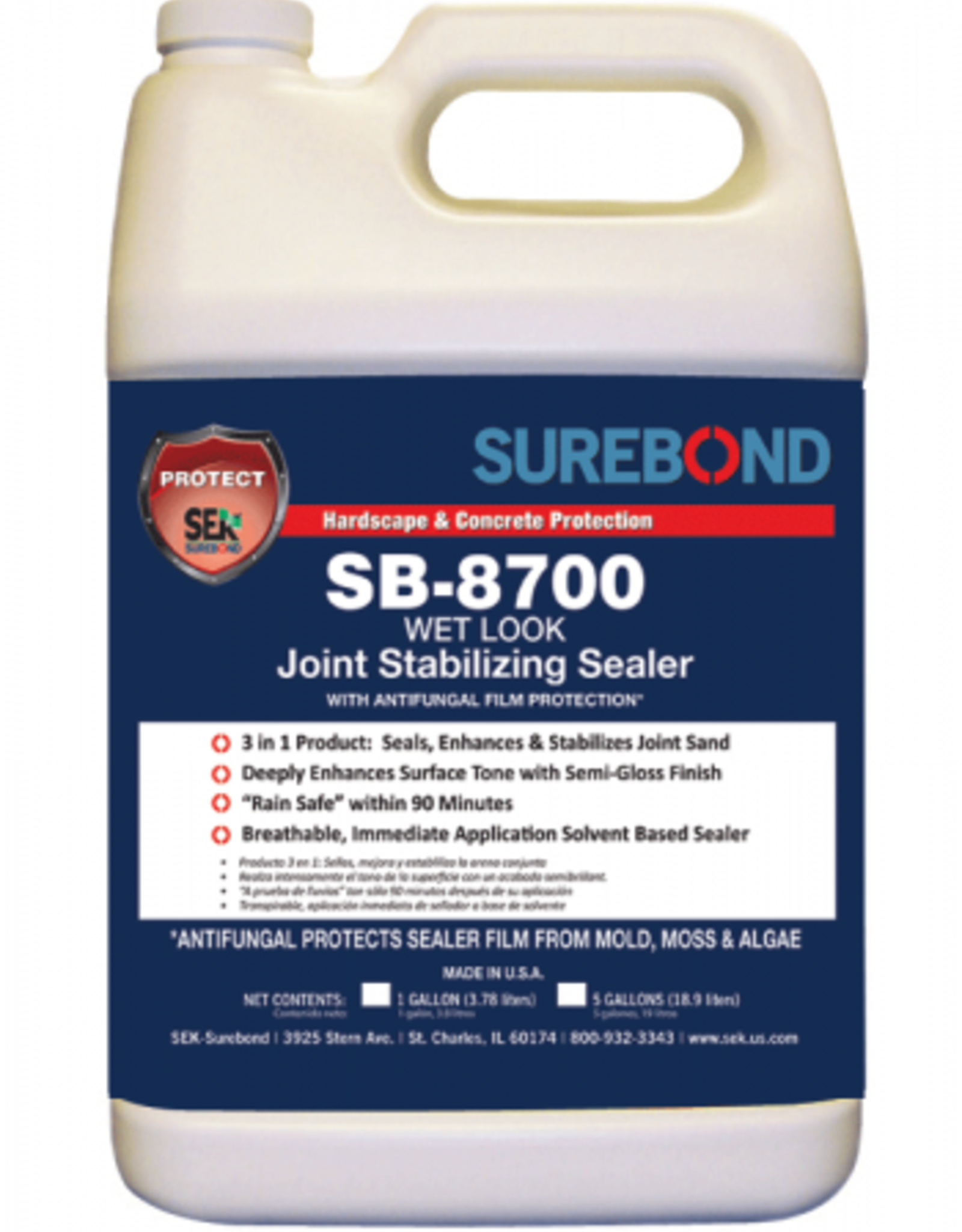 SEK Surebond SB-8700 Wet-Look Joint Stabilizing Solvent Based Sealer w/Anti-Fungal Gallon