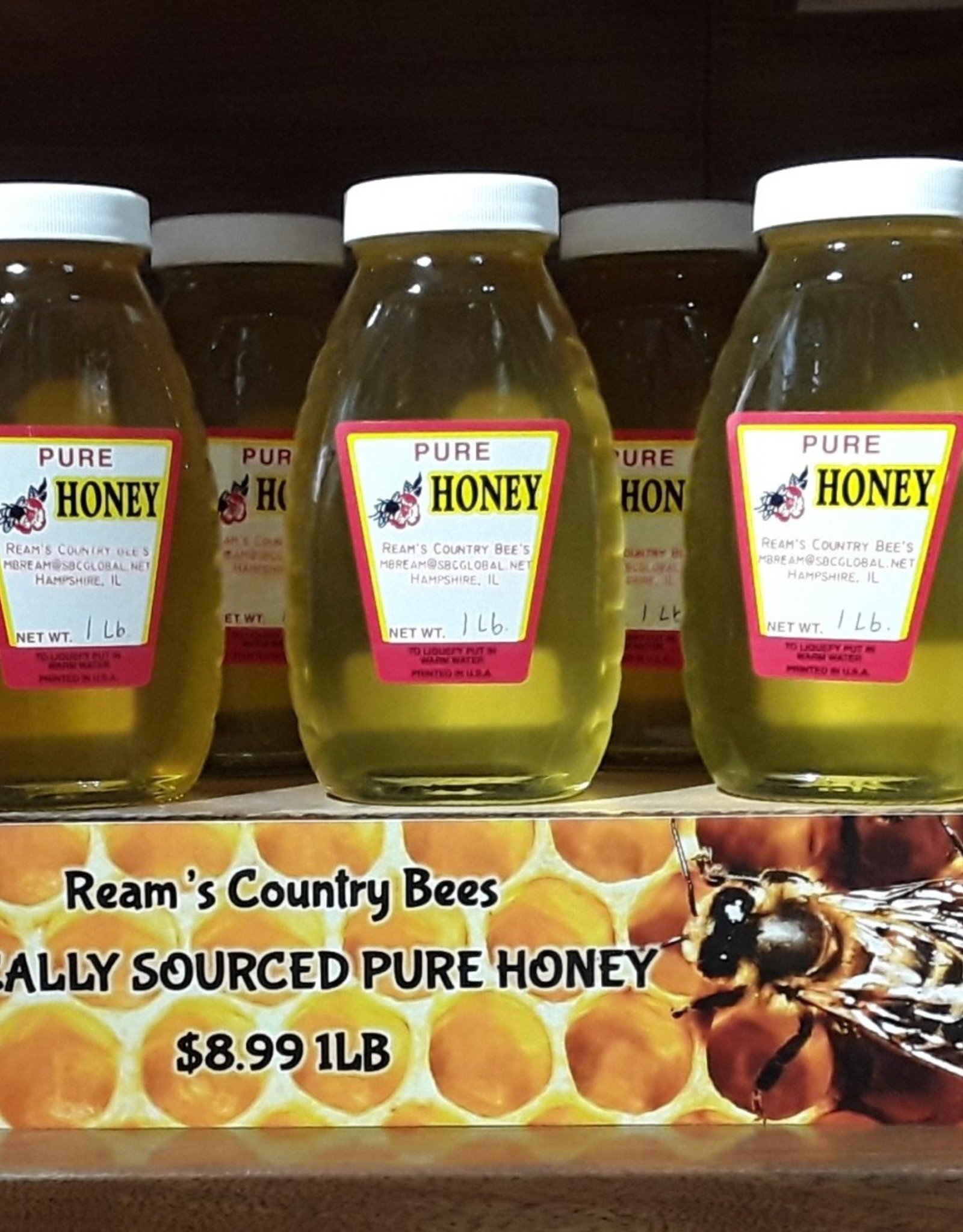 Ream's Country Bees Pure Honey, 1lb