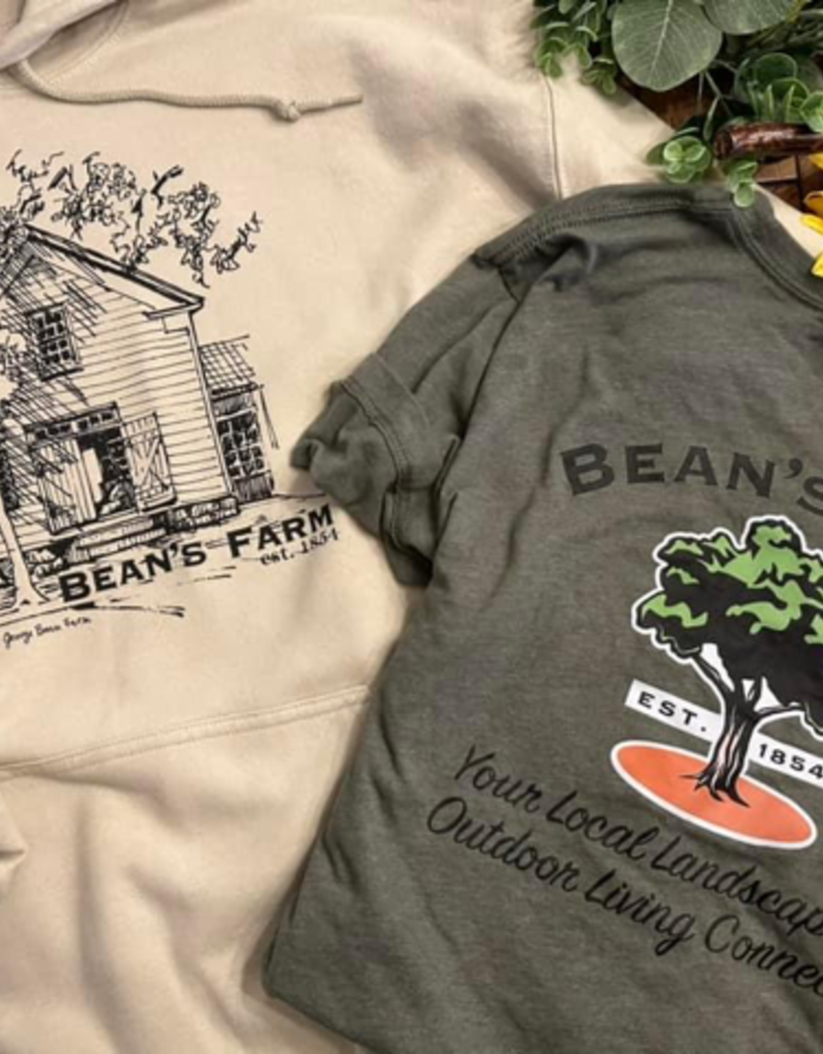 Beans Farm Sketch Logo Tee  Green L